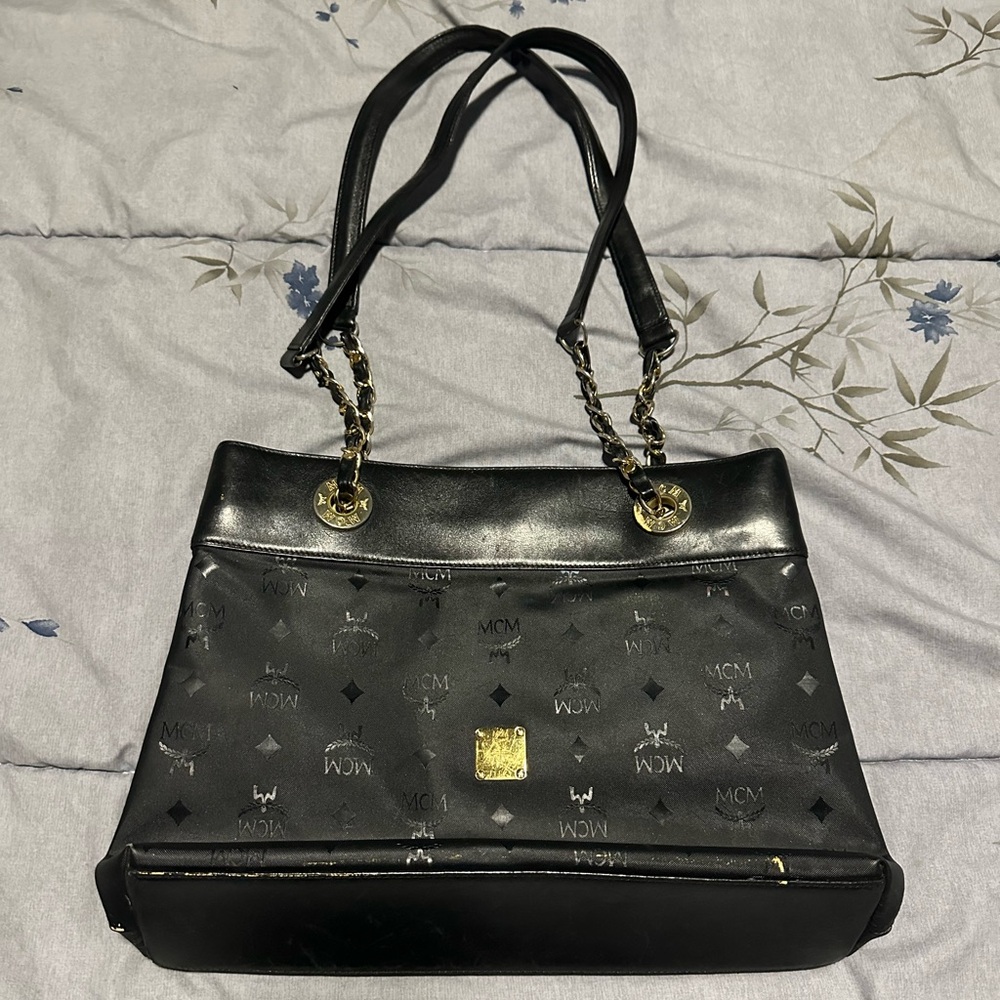 MCM Black and Gold Shoulder Bag Catherine Vintage